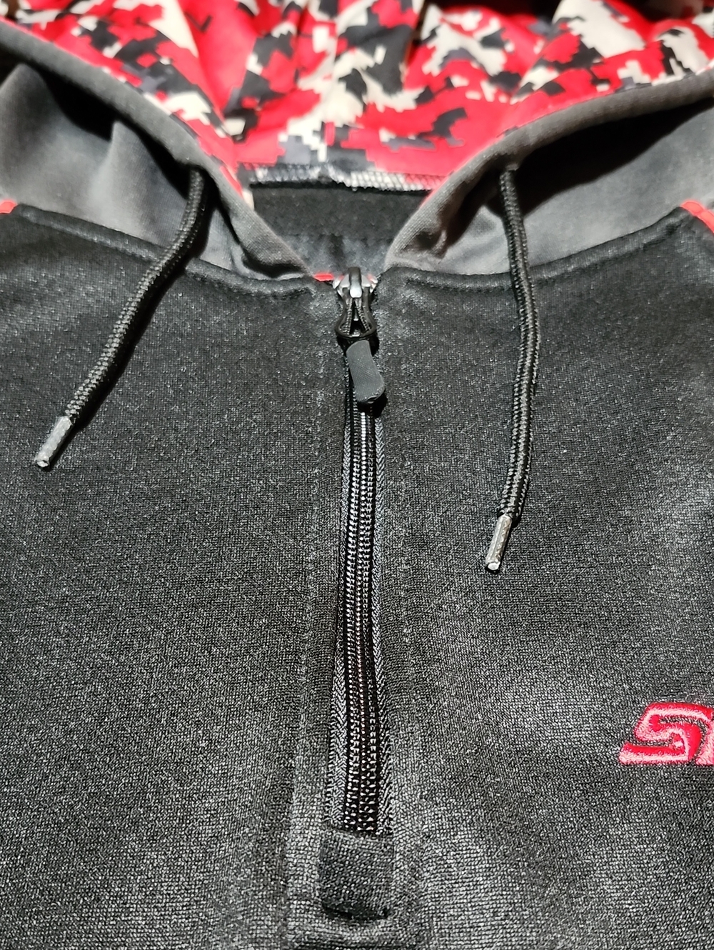 SNAP-ON TOOLS EMBROIDERED COLORBLOCK QUARTER-ZIP DIGITAL CAMO HOODIE SWEATSHIRT - Picture 3 of 13